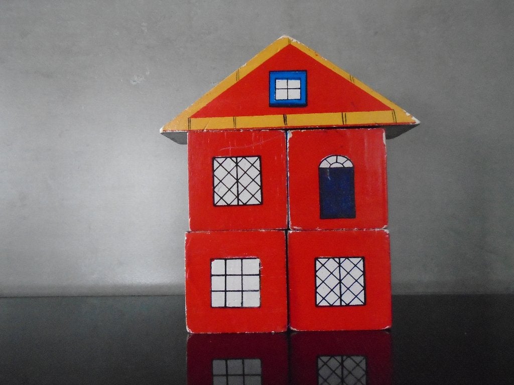 Vintage Houten Blokkenhuisje  ca.70jr., Ophalen of Verzenden