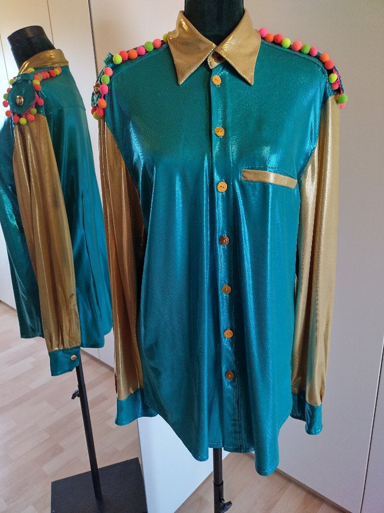 Te koop aangeboden: Heren hemd Nieuw Handgemaakt , Maat 52/54 (L), Carnaval, Nieuw, Ophalen of Verzenden