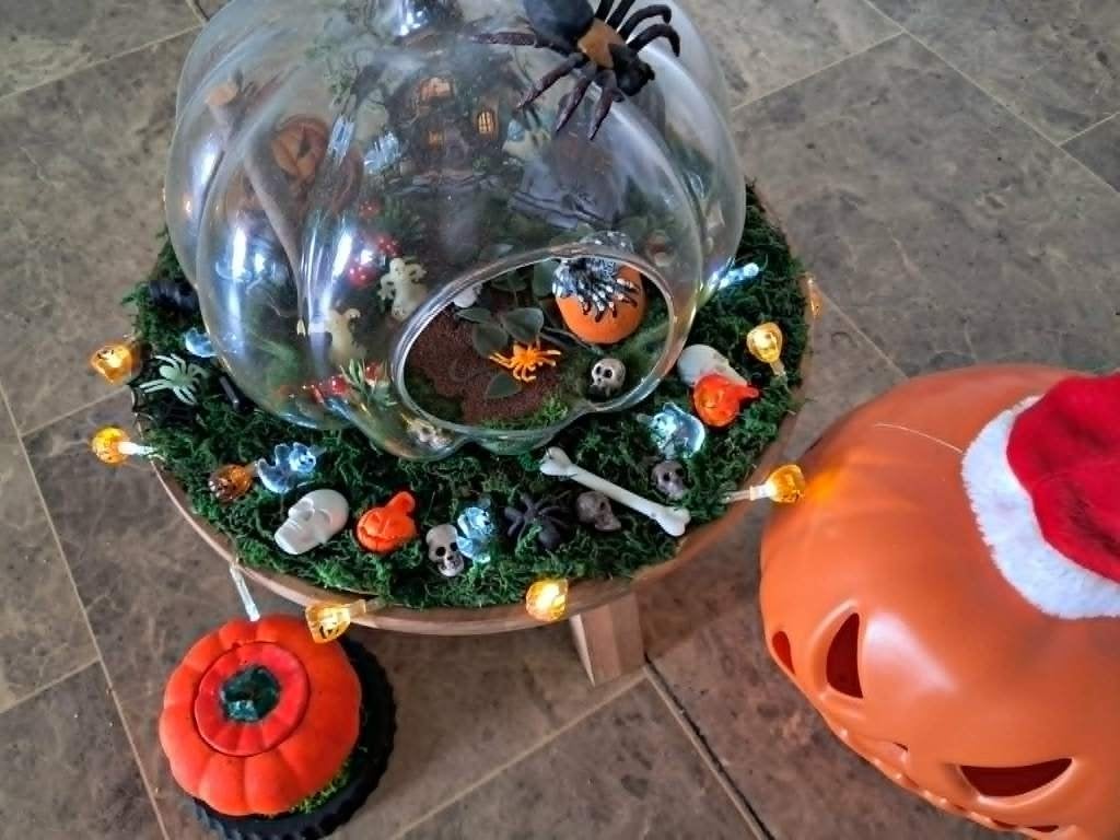 halloween set met pompoen glas 2xlicht potje + deksel 24,95, Ophalen of Verzenden, Nieuw, Feestartikel, Halloween of Griezel
