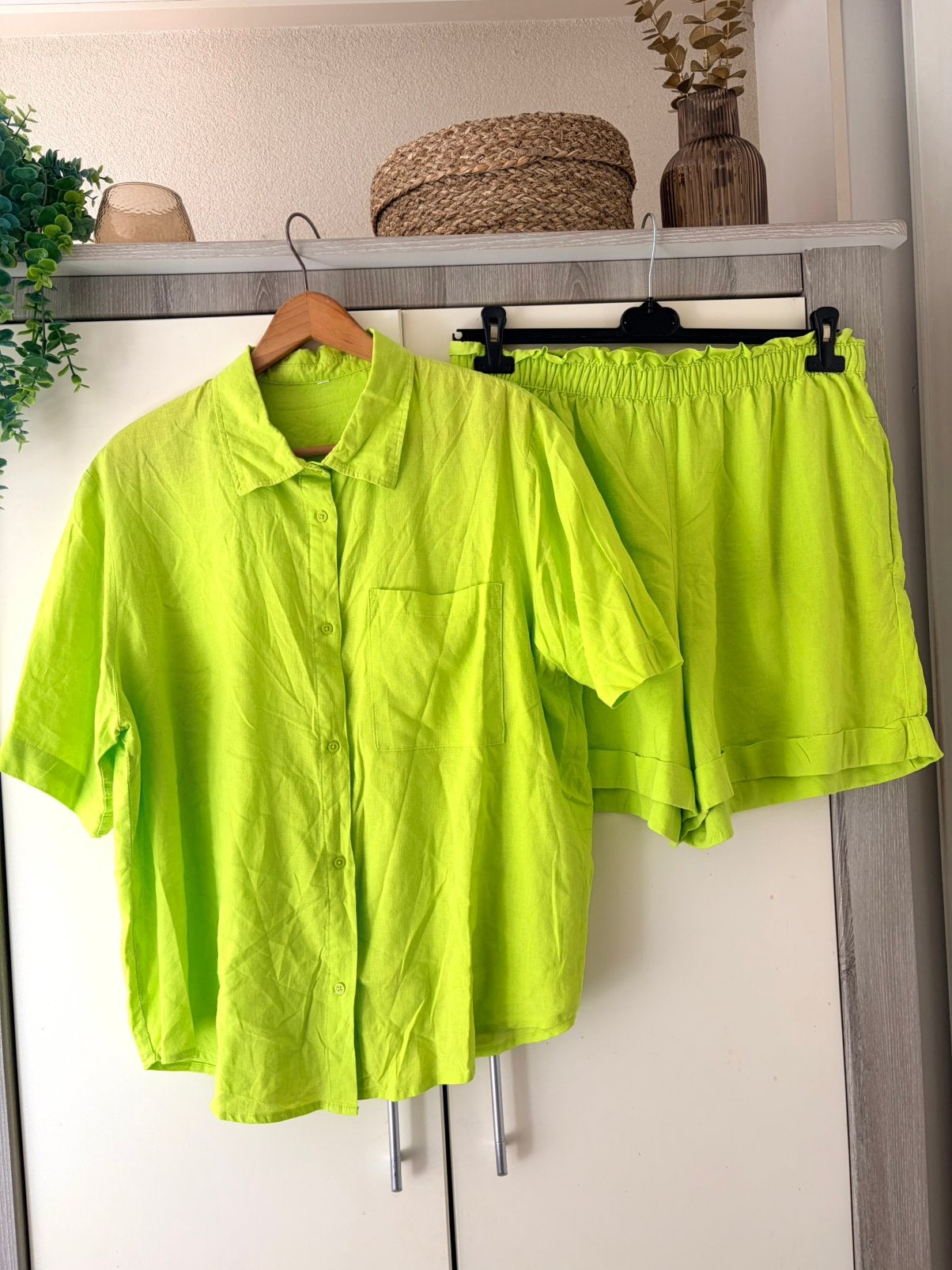 Hema linnen/viscose co ord set maat xxl, Ophalen of Verzenden, Zo goed als nieuw, Maat 46/48 (XL) of groter, Groen