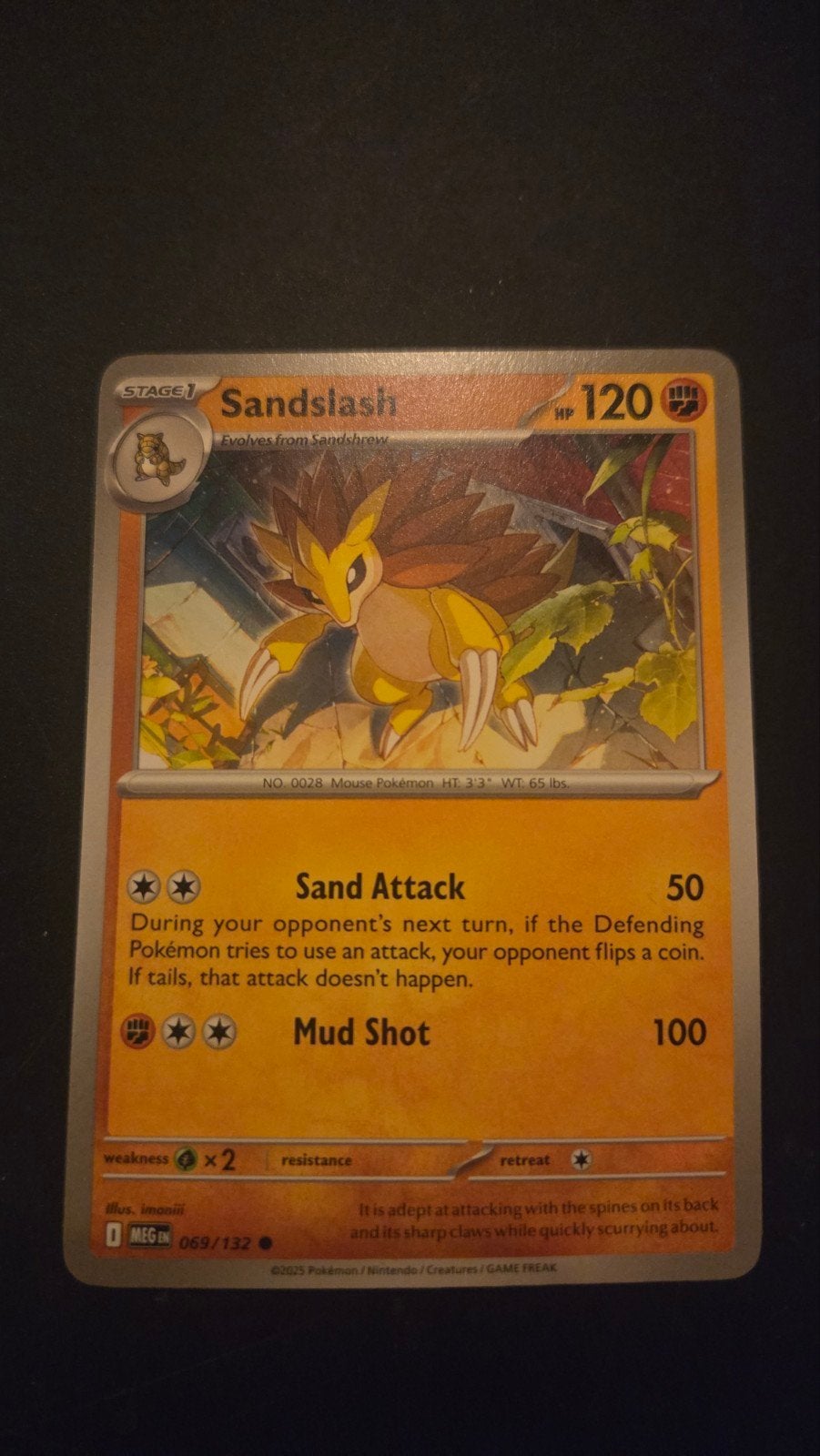 Sandslash 069/132 - Mega Evolution Pokémon Kaart, Verzenden, Zo goed als nieuw, Losse kaart
