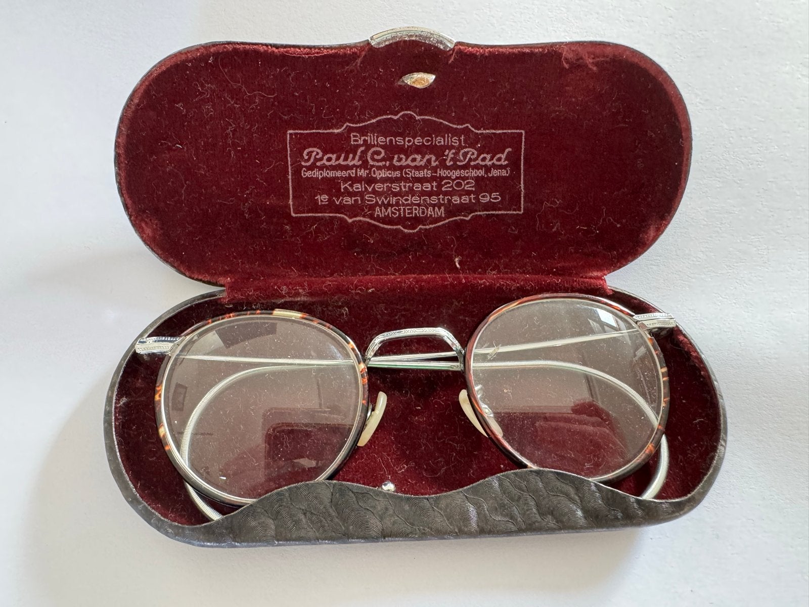 Vintage Bril Paul C. van 't Pad met origineel etui, Ophalen of Verzenden