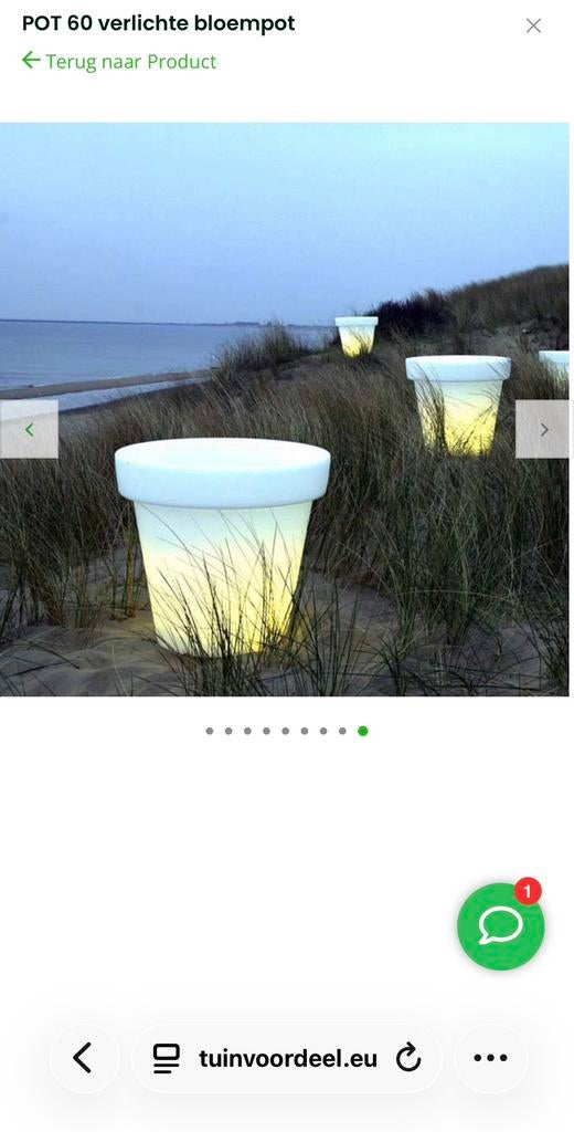 2 x Bloom! 60 - Verlichte bloempot, Ophalen, Kunststof, Gebruikt, Rond