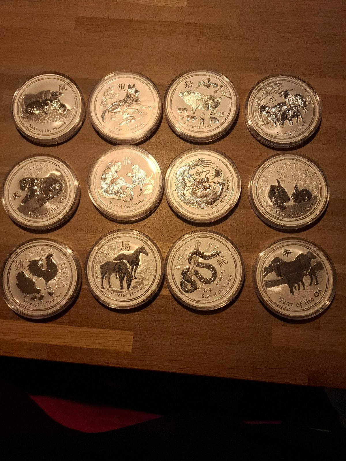 Lunar serie in maar liefst 10 toy ounce. Unieke munten., Ophalen of Verzenden, Zilver
