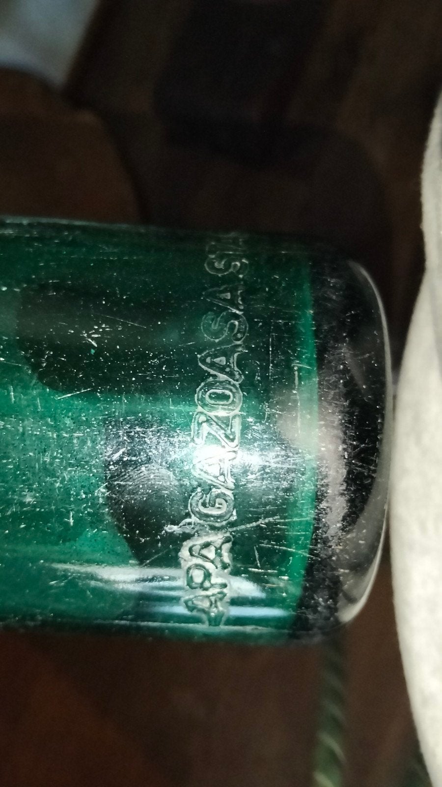 Brocante spuitfles groen/ blauw glas, Antiek en Kunst, Ophalen of Verzenden