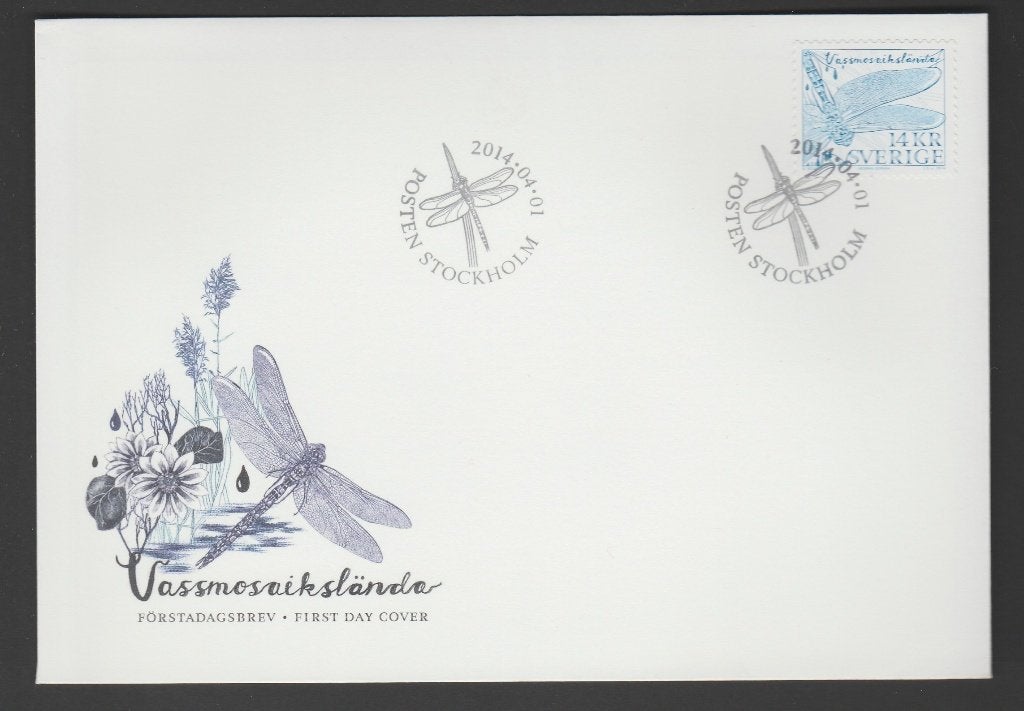 Zweden - FDC - Michelnr 2989 - libel, getande glazenmaker, Postzegels en Munten, Postzegels | Europa | Scandinavië, Verzenden