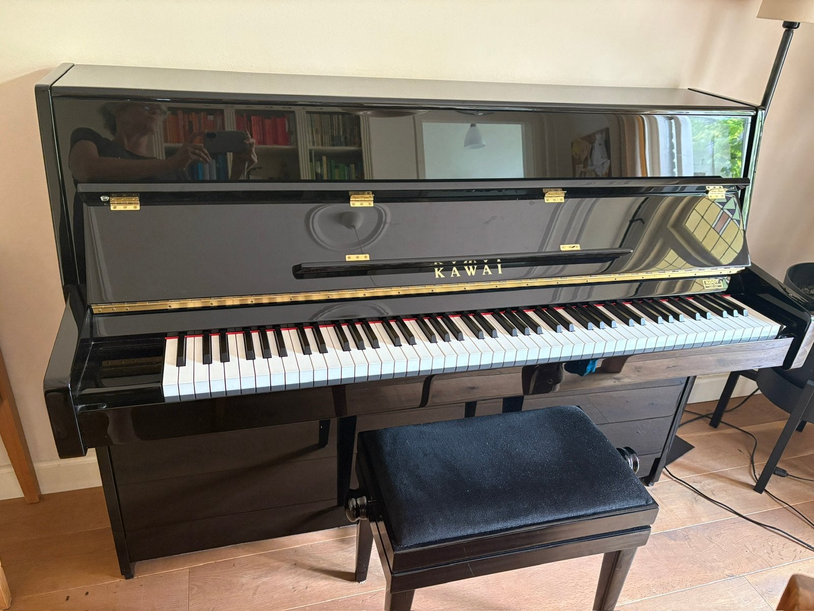 Kawai 15E piano hooglans, Ophalen, Gebruikt, Zwart, Piano