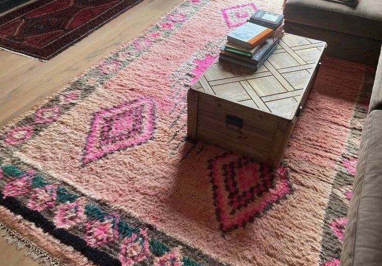 Vintage Marokkaans berber vloerkleed beni mguild, 200 cm of meer, Ophalen of Verzenden, Zo goed als nieuw, Rechthoekig