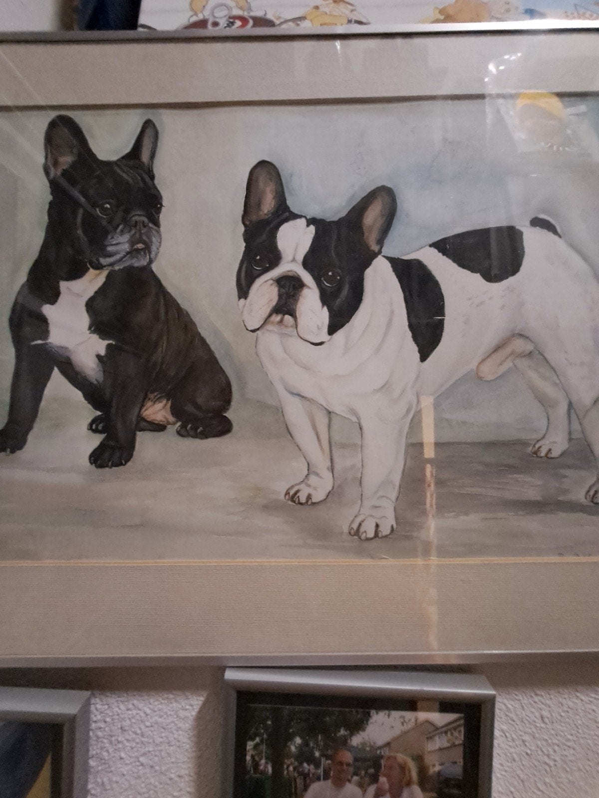 2x aquarellen ,Fransse buldog,gemaakt door Ria Dekkers Thies, Ophalen