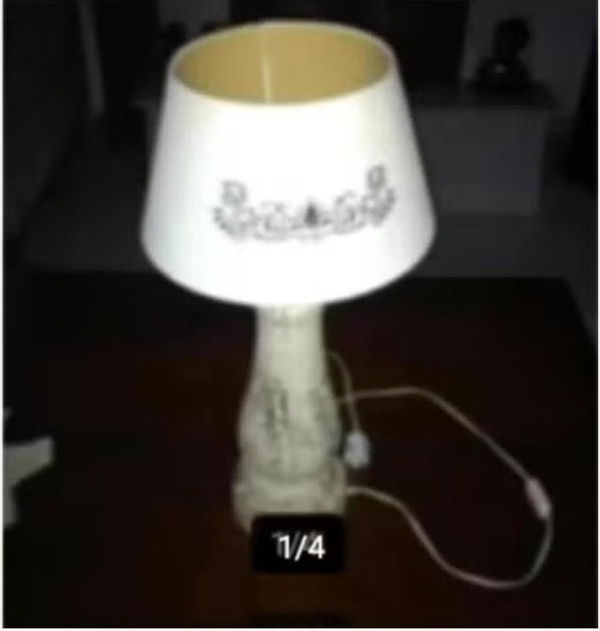 Schemerlamp steen linnen kap H 65 cm., Ophalen of Verzenden, Schemerlamp, 65 cm, Glas