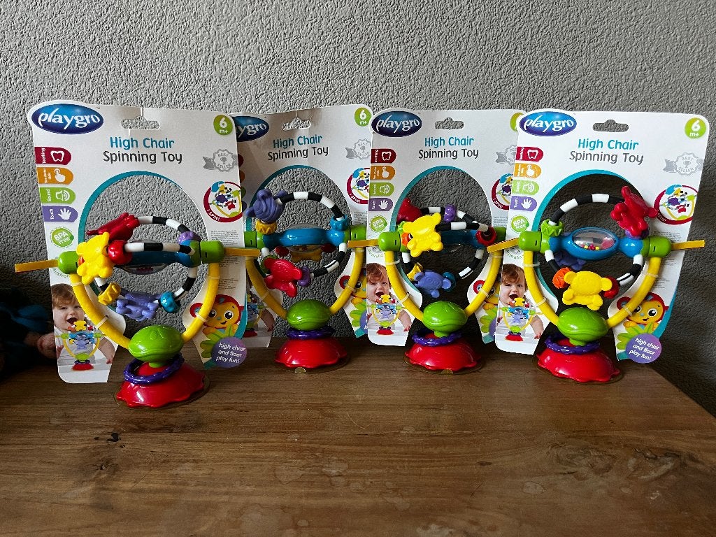 playgro high chair spinning toy 4 stuks, Ophalen of Verzenden, Nieuw, Overige typen