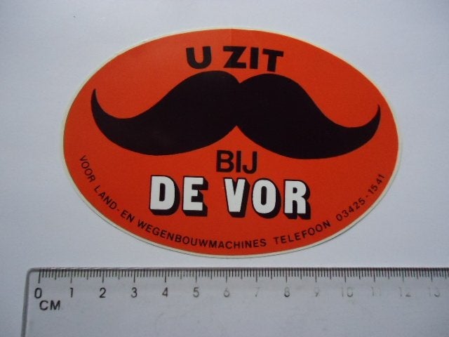 sticker oud DE VOR Landbouw traktor DEERE renswoude werkhove, Ophalen of Verzenden, Zo goed als nieuw, Bedrijf of Vereniging