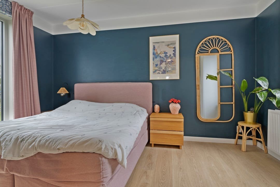 IKEA Dunvik Boxspring 180x200 met roze hoes, Gebruikt, Overige kleuren, Tweepersoons, Ophalen of Verzenden