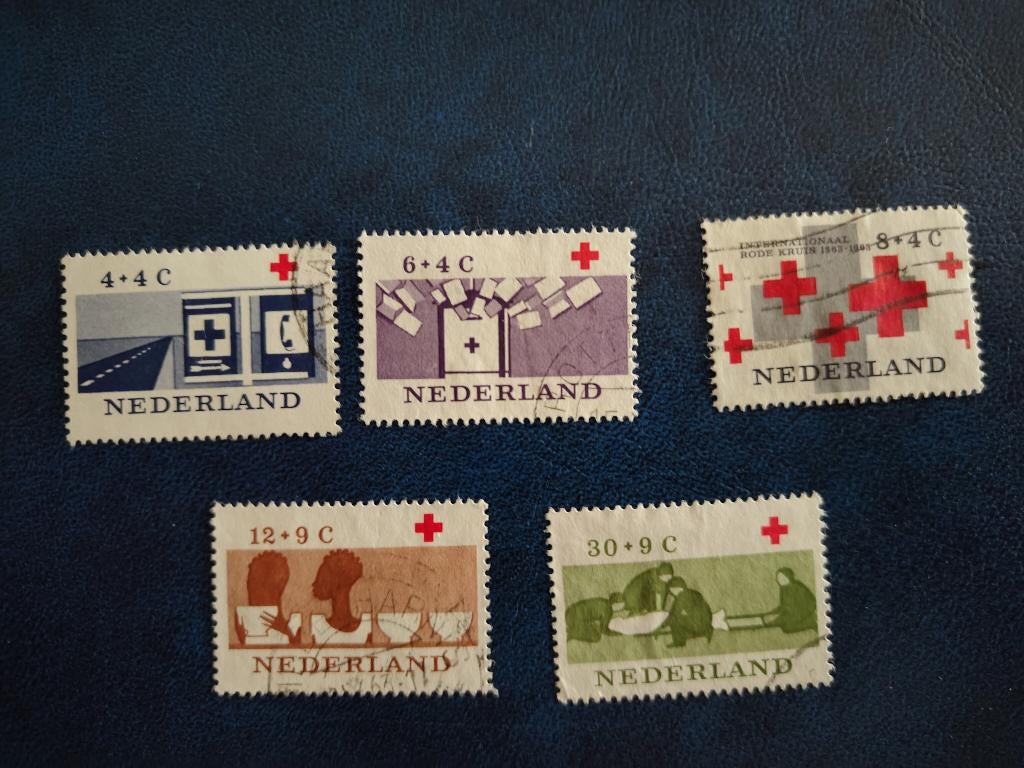 Rode kruis zegels 1963 NVPH 795-799, Postzegels en Munten, Verzenden, Na 1940, Gestempeld