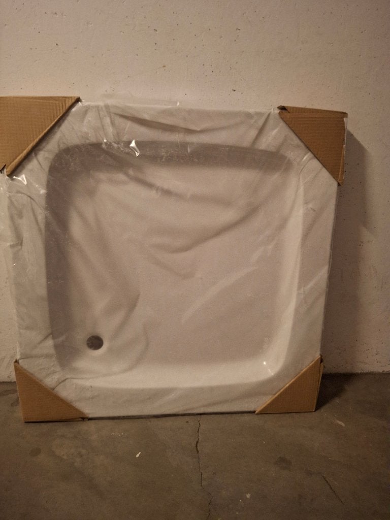 Nieuwe douchebak 90x90 cm, wit, Ophalen, Nieuw, Steen, Douche