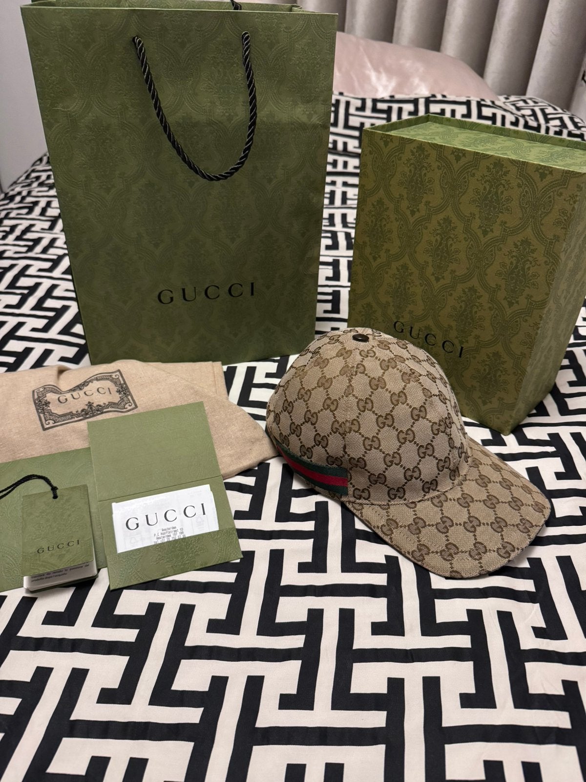 Originele Gucci GG Canvas pet - Maat M, Ophalen of Verzenden, Zo goed als nieuw, Pet