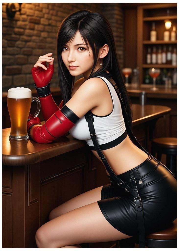 Tifa Lockhart Final Fantasy Mancave Grote Poster, Verzamelen, Verzenden, Kuifje, Nieuw, Beeldje of Figuurtje