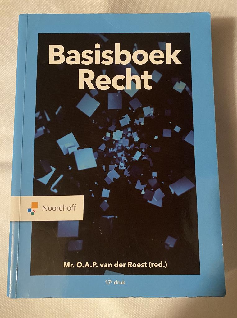 Basisboek Recht 17e druk, Boeken, O.A.P. van der Roest, Zo goed als nieuw, Alpha, HBO