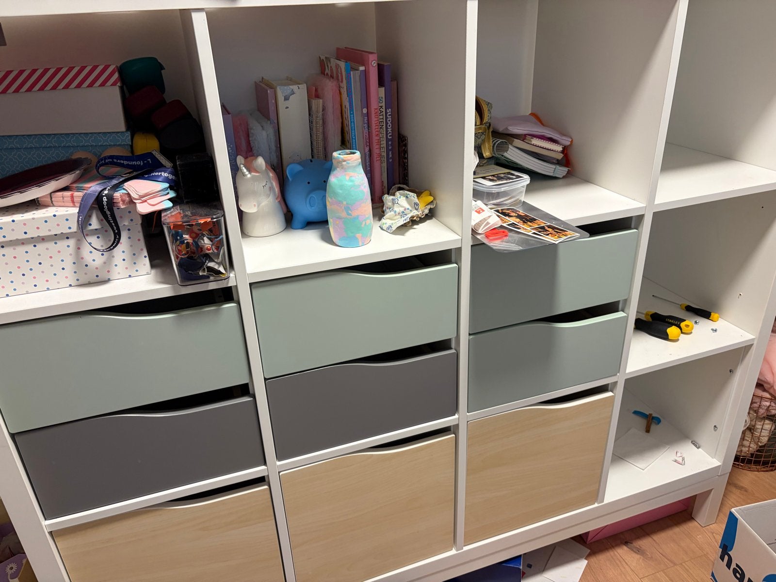 IKEA Kallax kast met lades - Gedemonteerd, Ophalen, Gebruikt