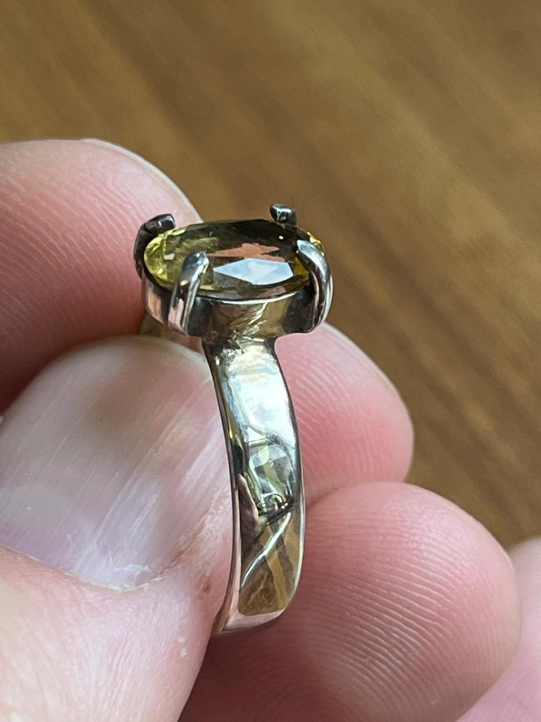 Mokume gane ring met heliodoor(goud beryl), 18 tot 19, Nieuw, Ophalen of Verzenden, Dame of Heer