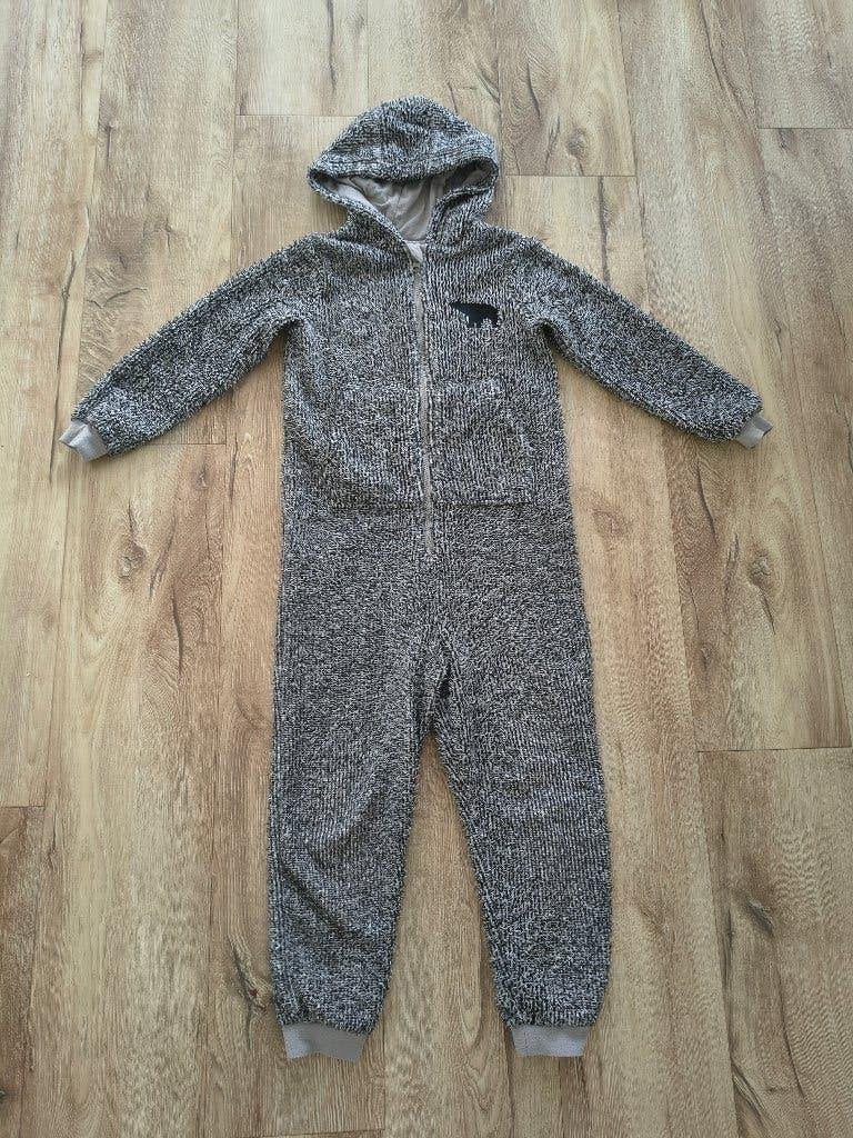 Mooie grijze onesie net capuchon, 122/128. Fluffy huispak., Nacht- of Onderkleding, Pepperts!, Ophalen of Verzenden, Onb