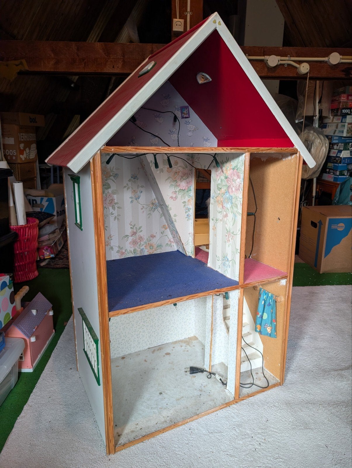 poppenhuis, Ophalen, Gebruikt, Hout