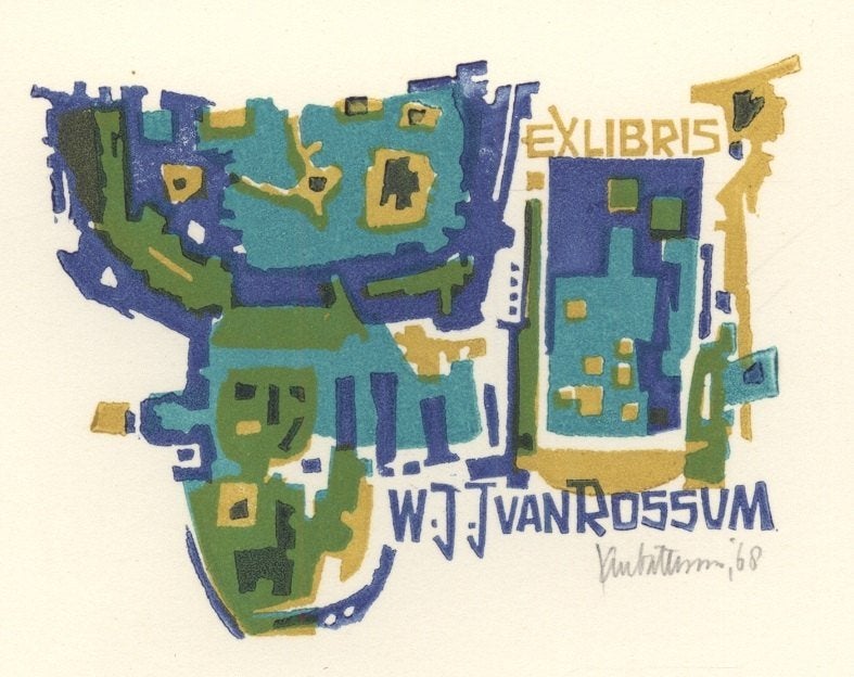 0542 Ex Libris Nederland : Jan Battermann, 1968, Antiek en Kunst, Verzenden, Ex libris
