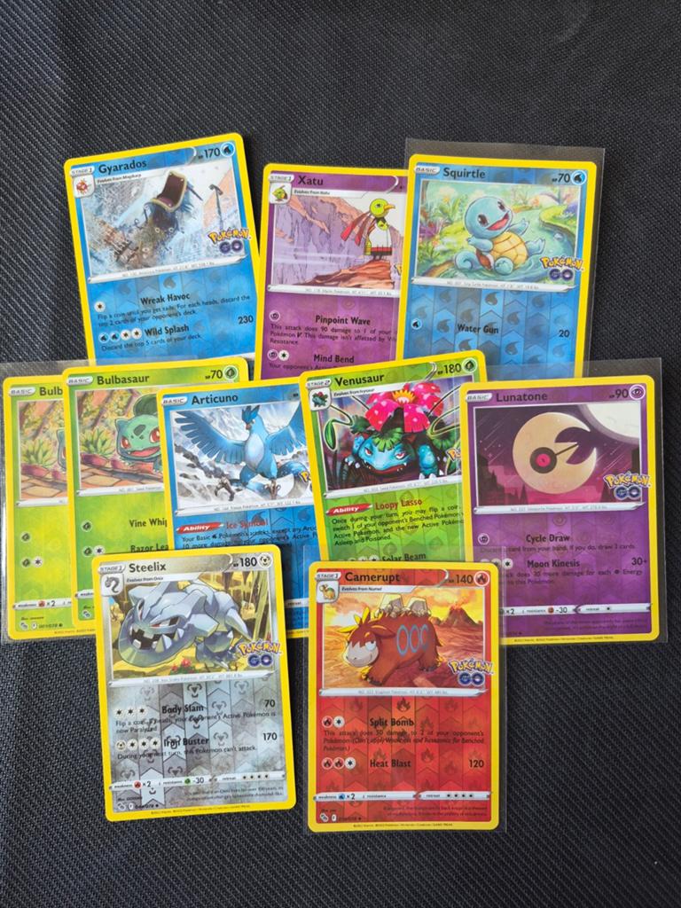 Pokemon go reverse holo kaarten, Ophalen of Verzenden, Zo goed als nieuw, Meerdere kaarten