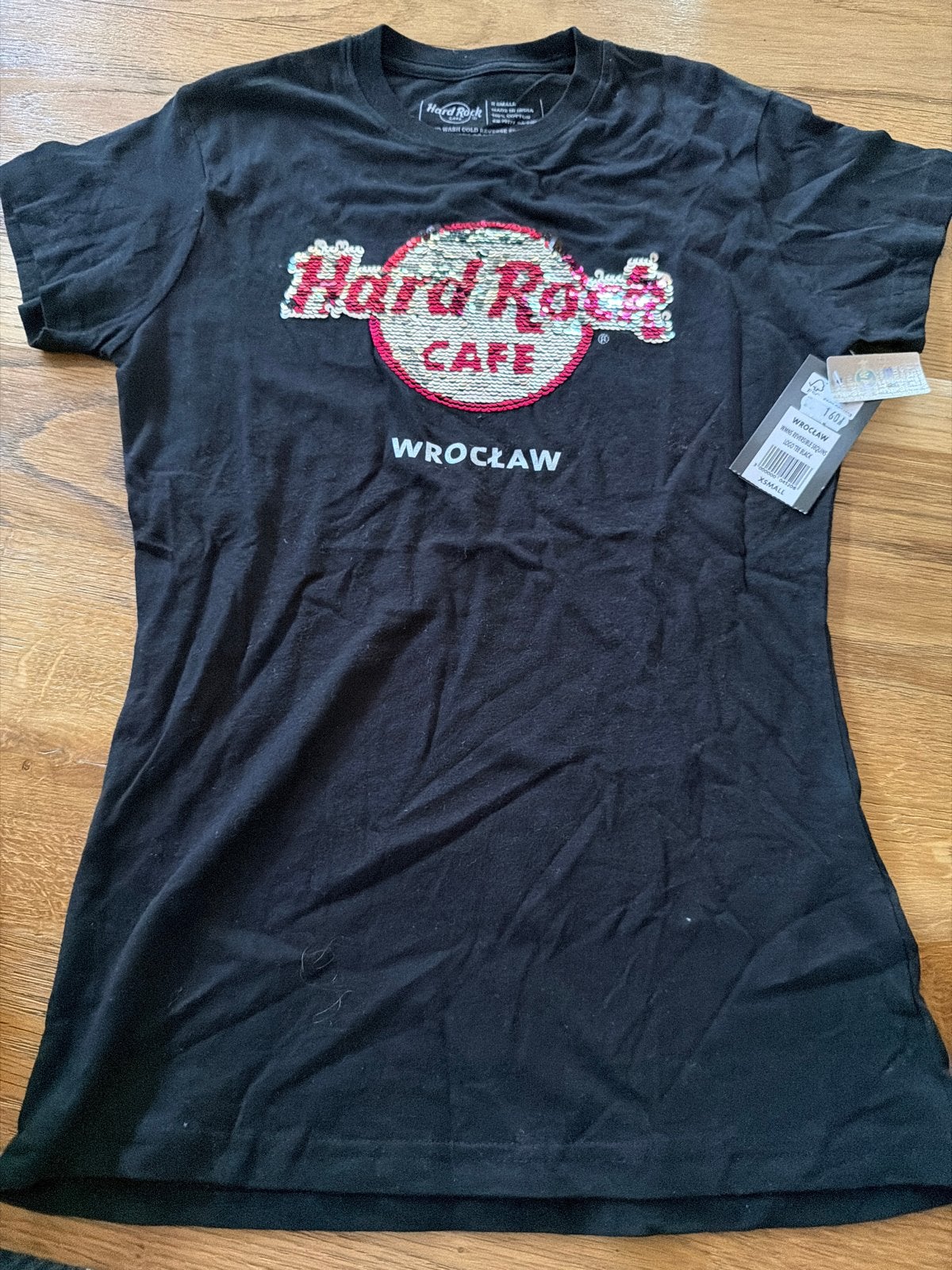 Hard Rock Cafe T-shirt Wrocław - XS - Origineel met label, Ophalen, Zwart, Nieuw, Korte mouw