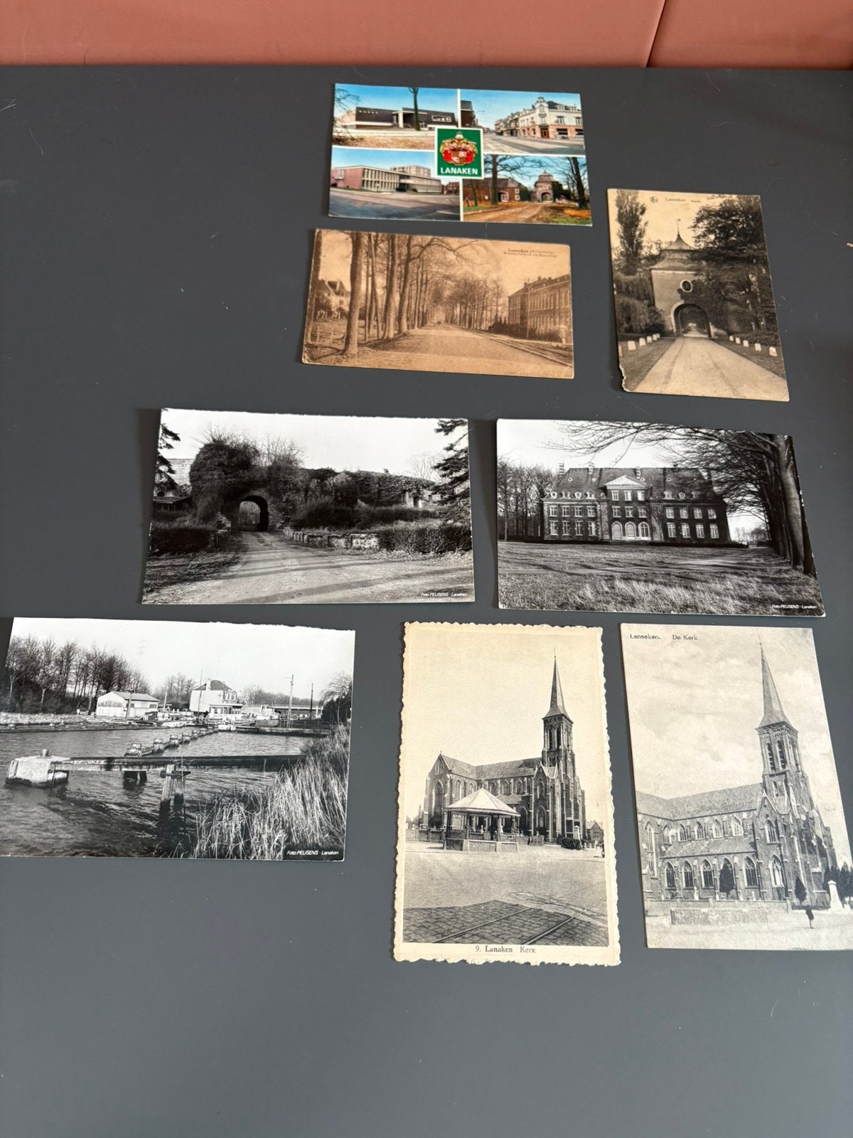8x Oude Ansichtkaarten Lanaken (België) – Pietersheim, Kerk, Verzenden