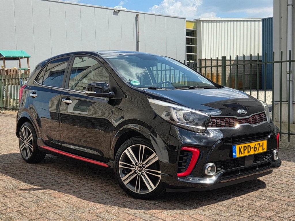 Kia Picanto 1.2 CVVT GT-Line Airco-Nav-Cruise-Camera-Led-Pdc, Auto's, 839 kg, Gebruikt, Euro 6, Zwart
