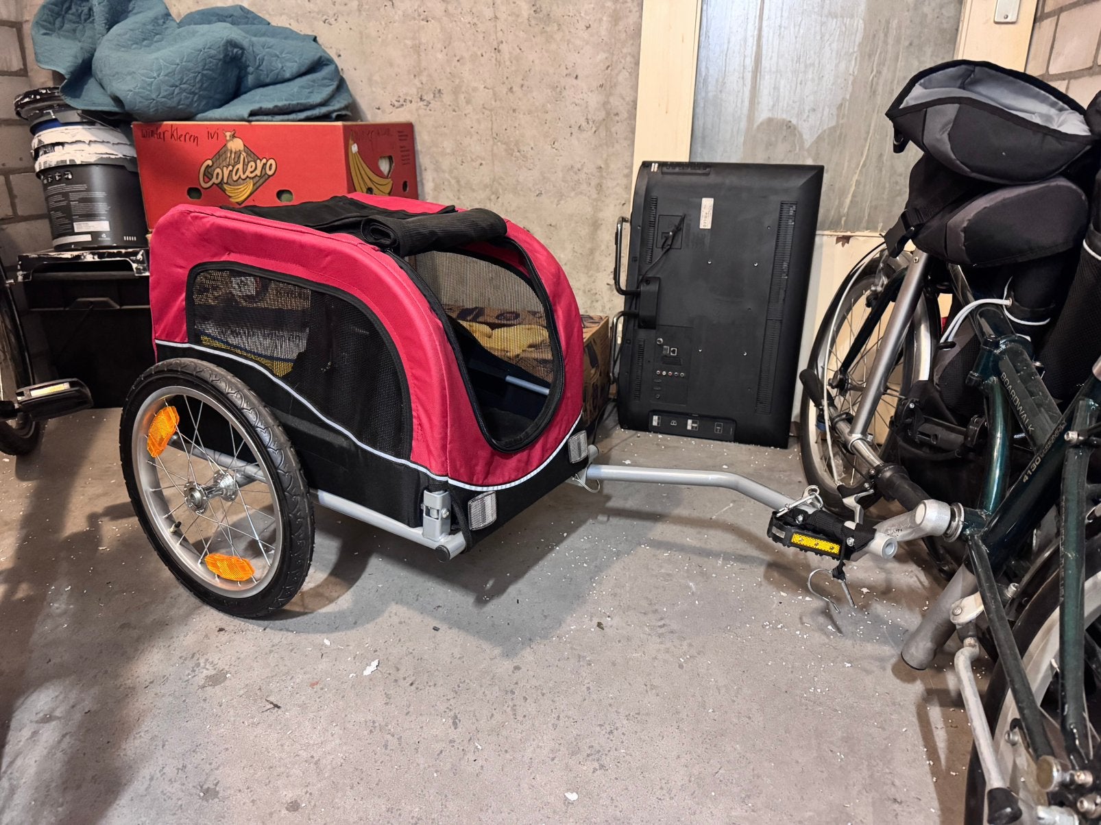 Trixie Hondenfietskar Zwart/Rood  Als Nieuw, Ophalen, Trixie, Minder dan 20 kg, Vering