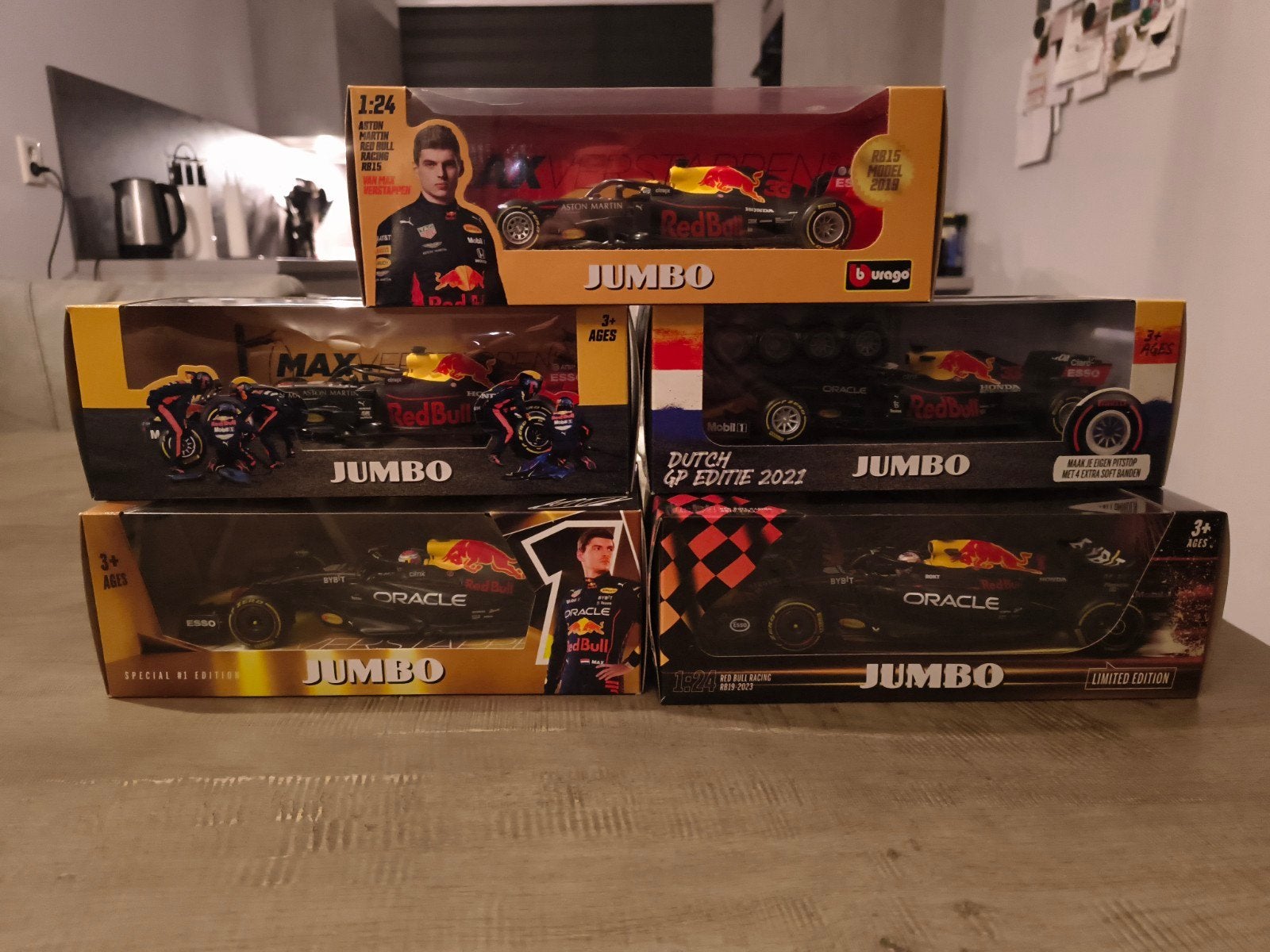 Max Verstappen Red Bull Racing modelauto's (5 stuks), Ophalen, Zo goed als nieuw