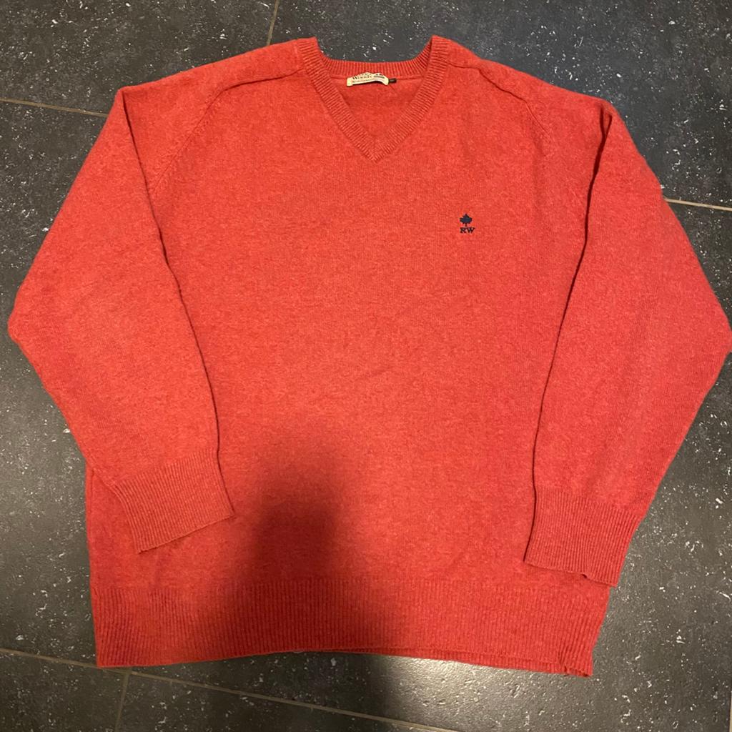 RIVER WOODS LAMS WOLLEN TRUI V HALS XL, Ophalen of Verzenden, Gedragen, Maat 56/58 (XL), Rood