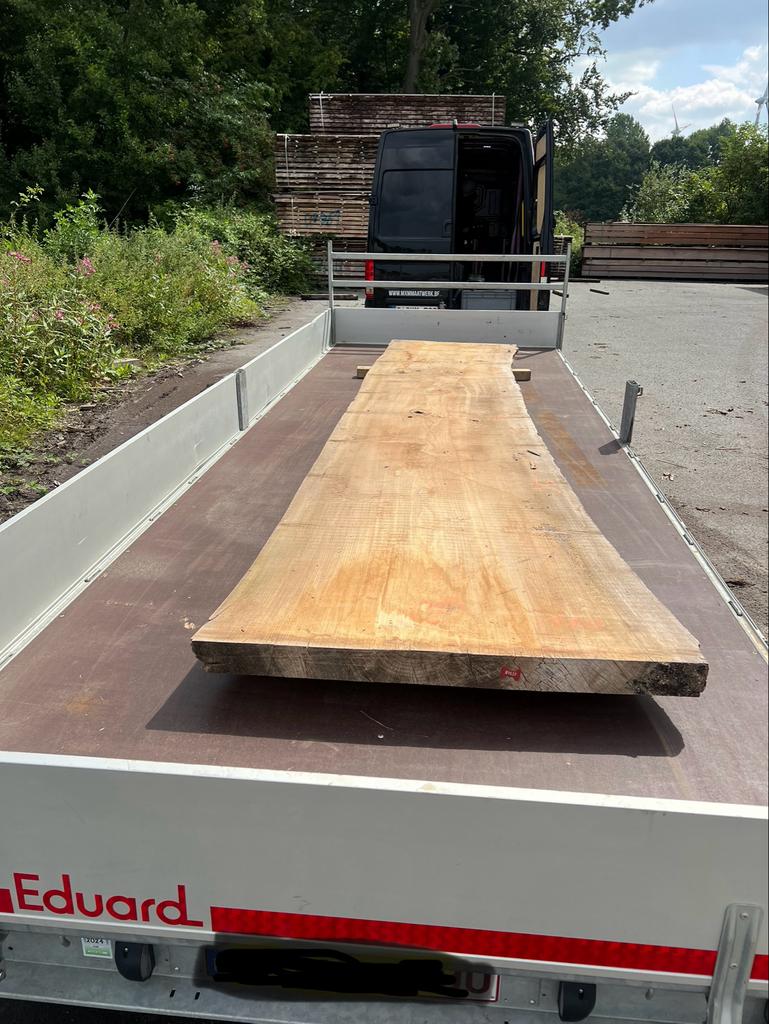 Iepen slab 330x97 cm tafelblad boomstamtafel epoxy massief, Geïmpregneerd, Nieuw, Ophalen of Verzenden, Plank