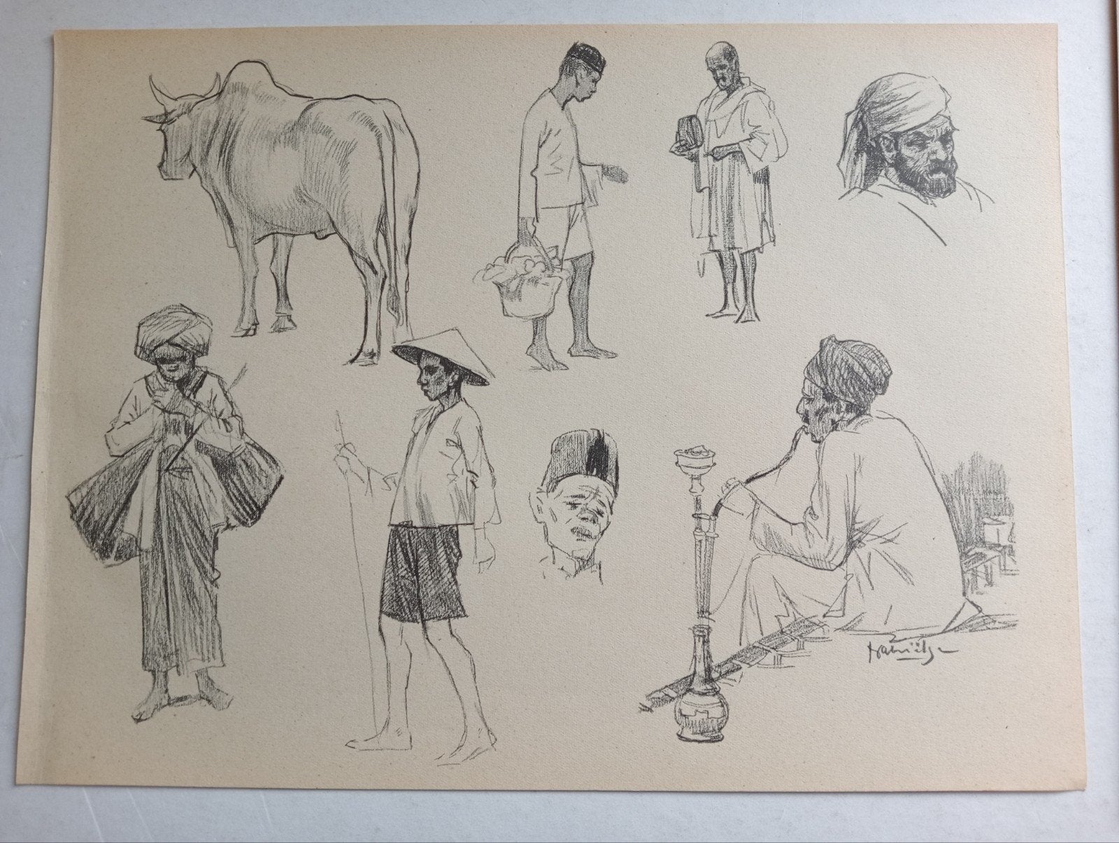 Gabrielse prent Nederlands Indië Indonesië Indonesia, Verzamelen, Foto's en Prenten, Ophalen of Verzenden, Voor 1940, Gebruikt