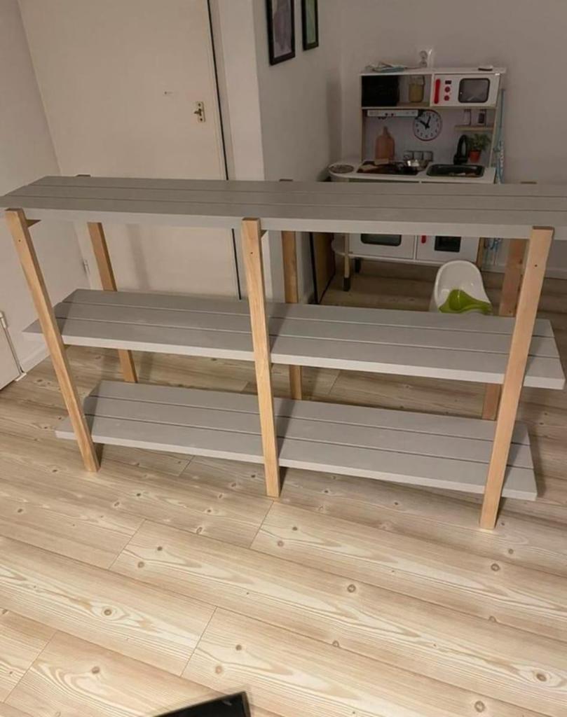 IKEA Fjallbo open kast/rek - grijs/hout, Ophalen of Verzenden, Gebruikt