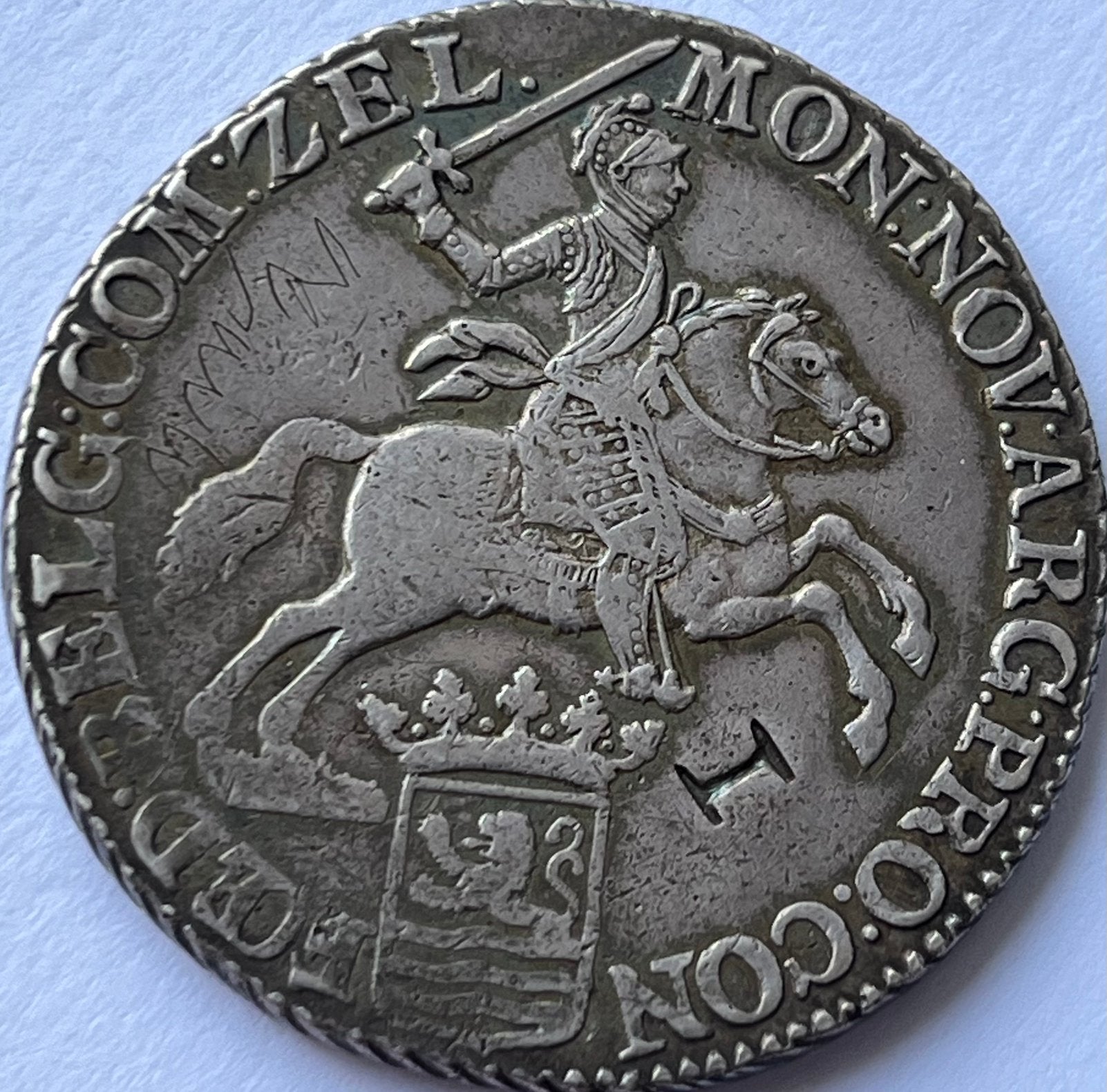Zeeland zeldzame zilveren rijder 1790 met klop, Vóór koninkrijk, Zilver, Losse munt, Overige waardes