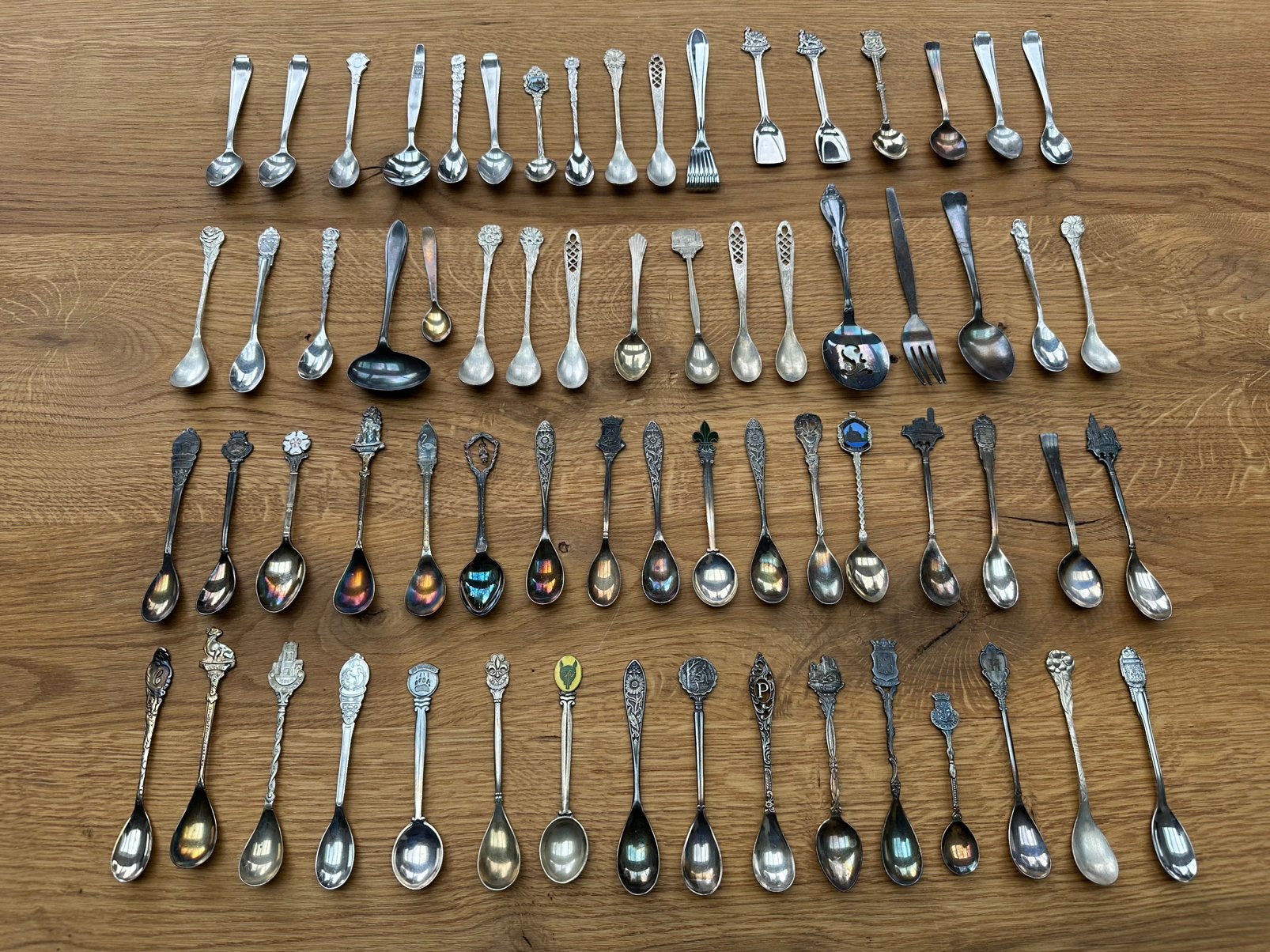 Antieke lepeltjes, vintage, grote collectie in prima staat, Ophalen