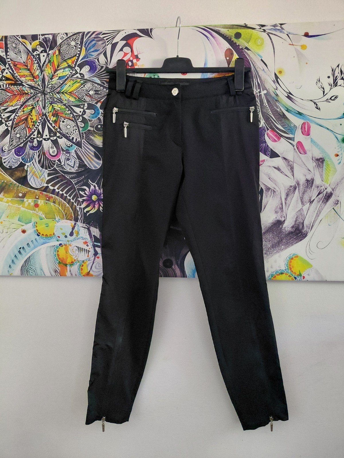 Zwarte broek met ritsdetails - Airfield - maat 38, Maat 38/40 (M), Zwart, Ophalen of Verzenden, Zo goed als nieuw