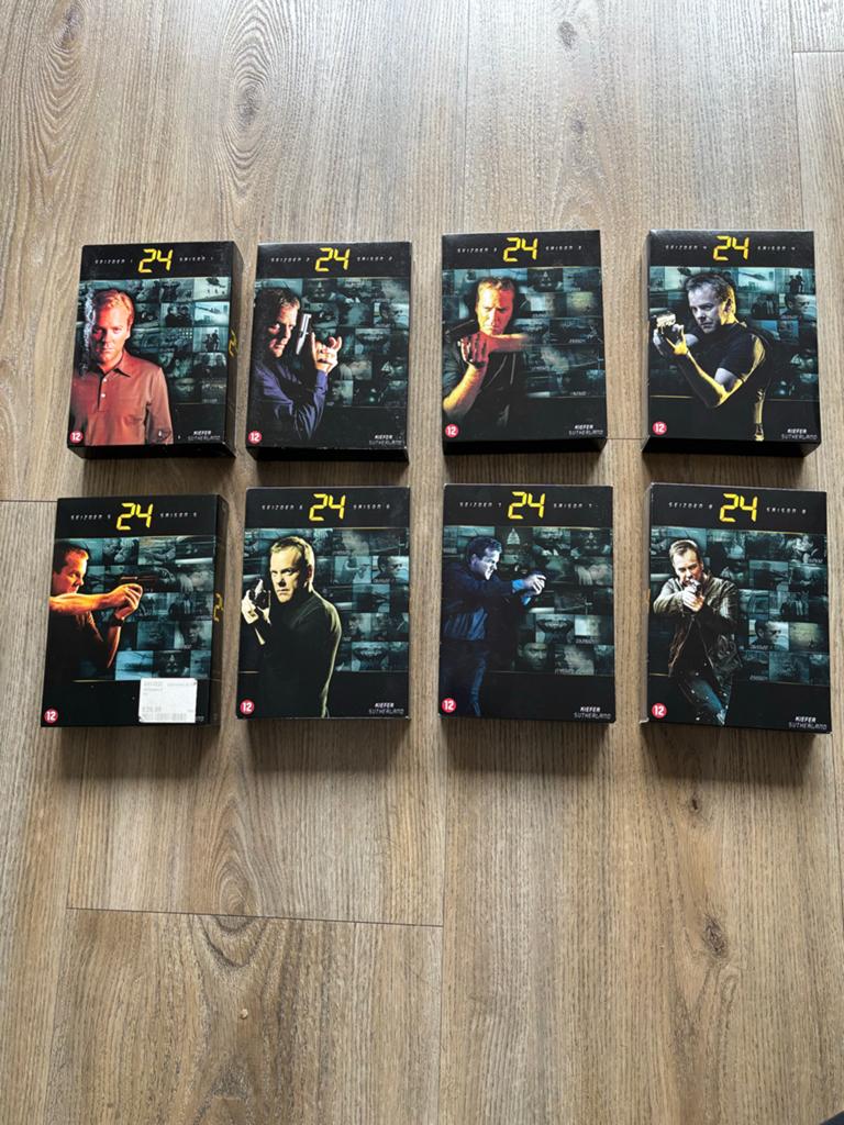 24 DVD Boxset Seizoen 1-8 - Kiefer Sutherland, Vanaf 12 jaar, Ophalen of Verzenden, Gebruikt, Actie en Avontuur