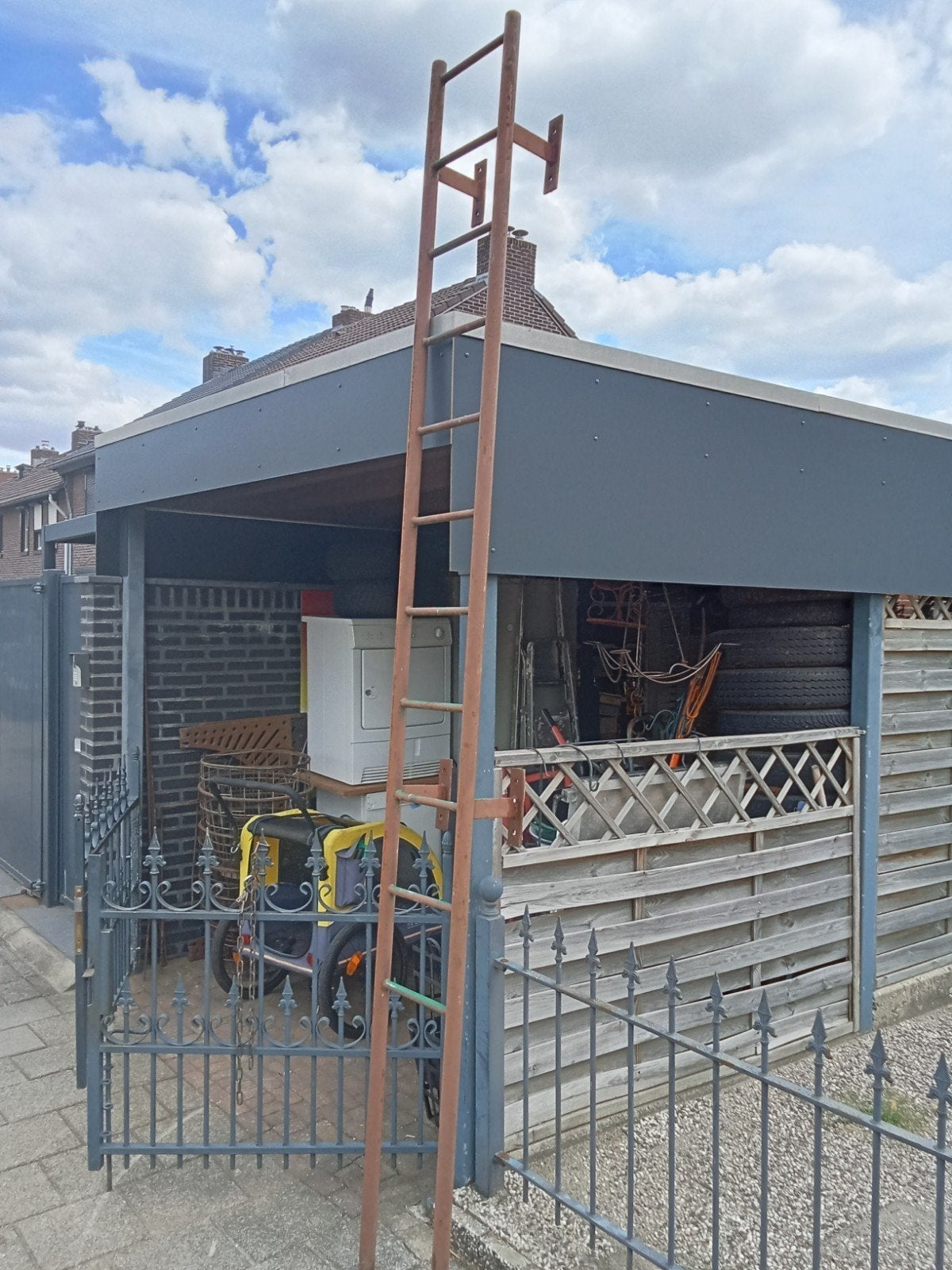 stevige gevelladder, Ophalen, 4 meter of meer