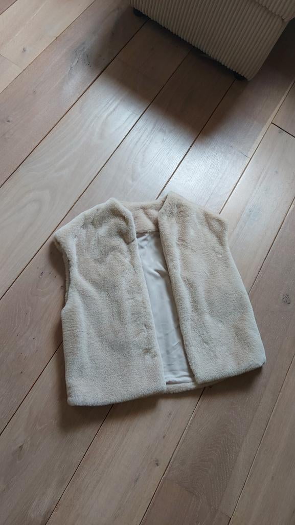 Nieuwe fluffy dames giletje/bodywarmer mt S, Kleding | Dames, Bodywarmers, Ophalen of Verzenden, Nieuw, Maat 36 (S), Beige