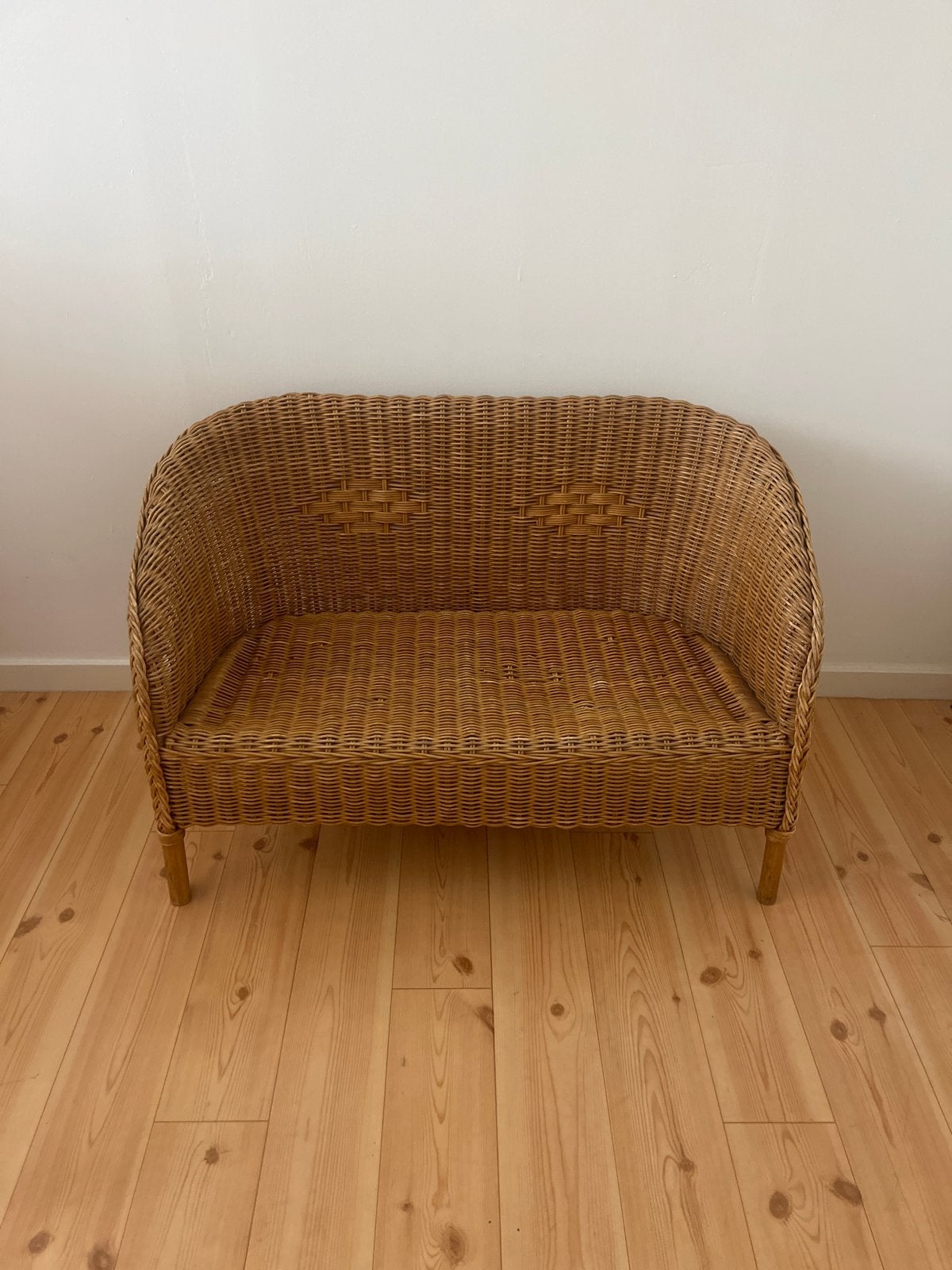 Rotan kinderbankje - Vintage stijl, Ophalen, Gebruikt, Tweepersoons, Riet of Rotan