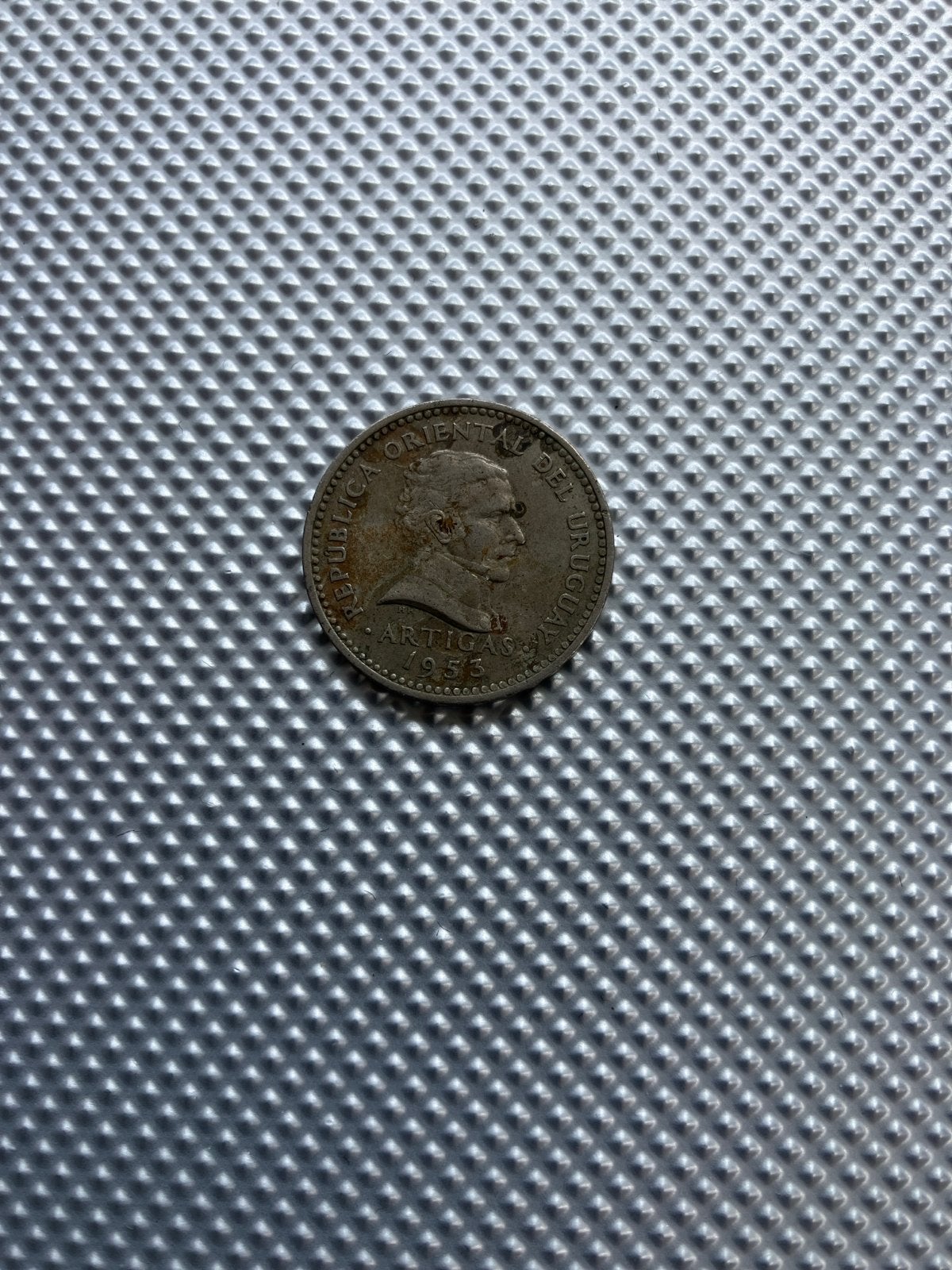 Uruguay 10 Centesimos 1953 Munt, Ophalen of Verzenden, Losse munt