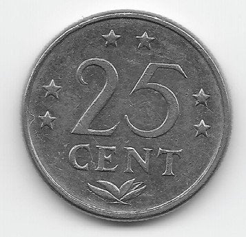 Nederlandse Antillen 25 cent 1983 KM# 11 (1), Verzenden, Midden-Amerika, Losse munt