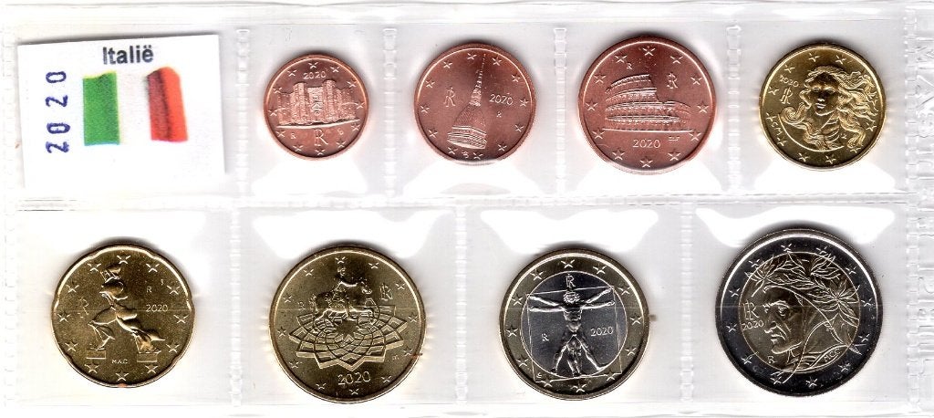 UNC set Italie 2020 - 1 cent t/m 2 euro, Verzenden, Italië, Overige waardes, Setje