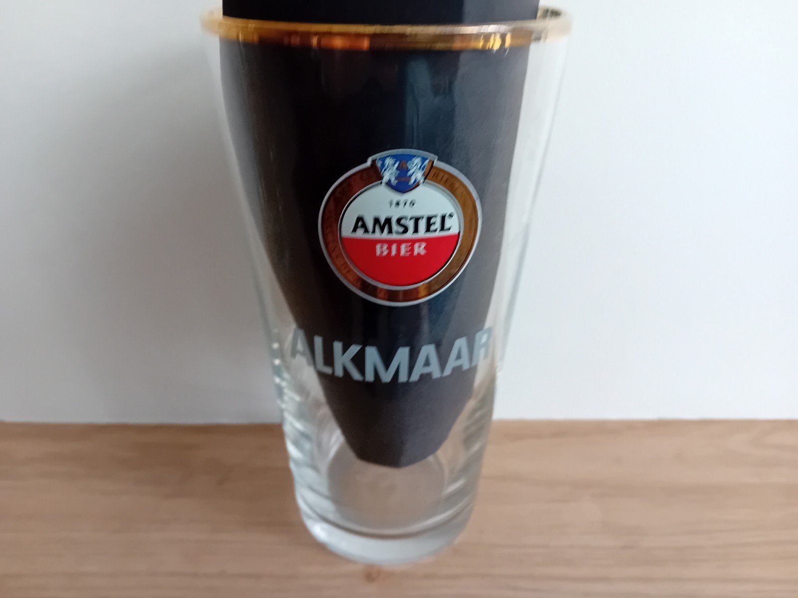 Amstel glas nummer 25 met vooropdruk, Verzamelen, Ophalen of Verzenden, Zo goed als nieuw, Glas of Glazen, Amstel