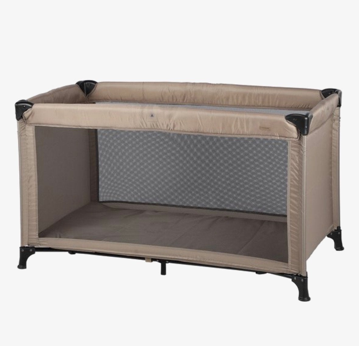 Topmark Charlie Logeerbed/Reisbedje+matras (120x60cm) - Zand, Ophalen of Verzenden, Zo goed als nieuw, Reisbedje