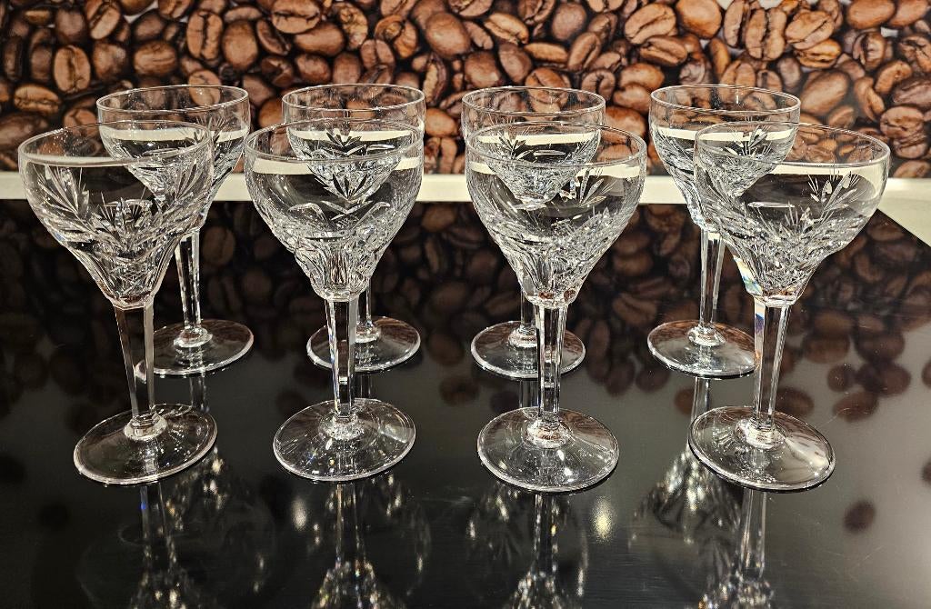 8x Royal Leerdam Carola kristallen likeurglazen, Huis en Inrichting, Keuken | Servies, Glas of Glazen, Nieuw, Ophalen of Verzenden